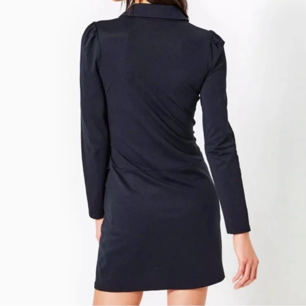 Lilly Pulitzer Brickell Dress UPF 50+ Black Collared Long Sleeve Size Medium - Picture 2 of 9